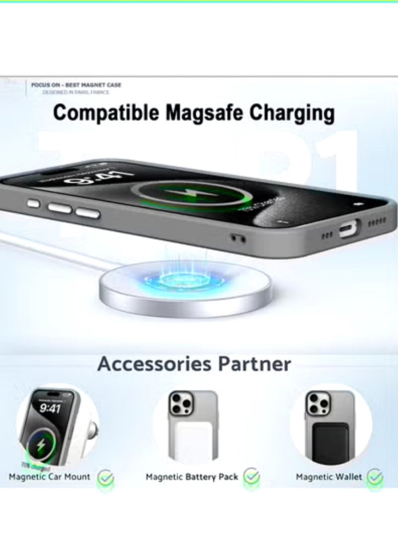ACLIX Magnetic Case for iPhone 13 Pro Max [Shockproof & Slim] Matte Hard Back Cover with high-Grade Protection | Titanium gray - Image 5