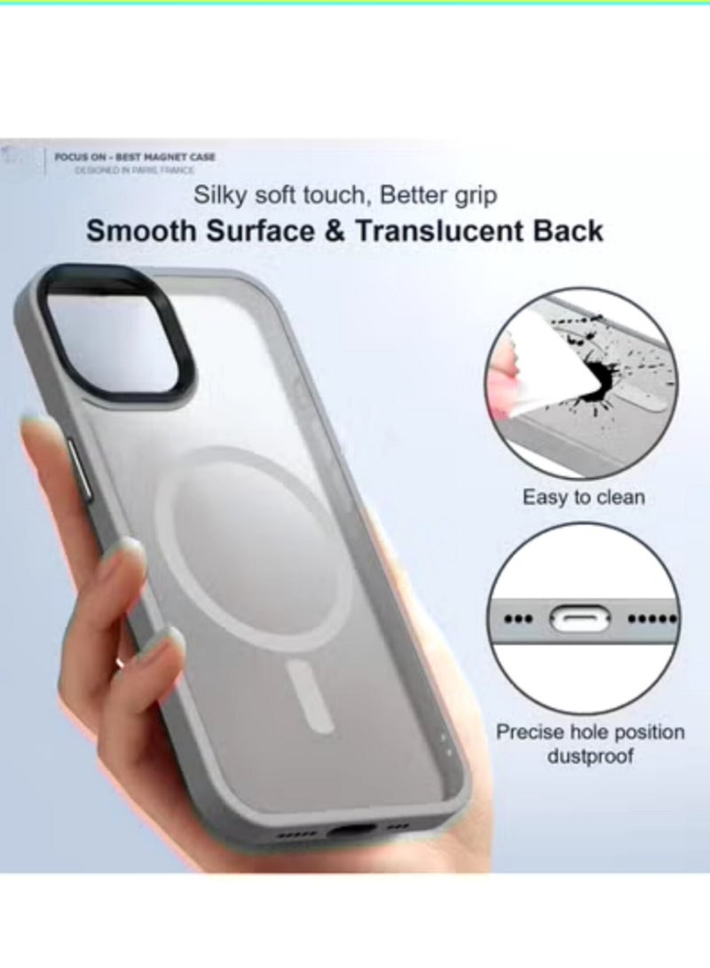 ACLIX Magnetic Case for iPhone 13 Pro Max [Shockproof & Slim] Matte Hard Back Cover with high-Grade Protection | Titanium gray - Image 3