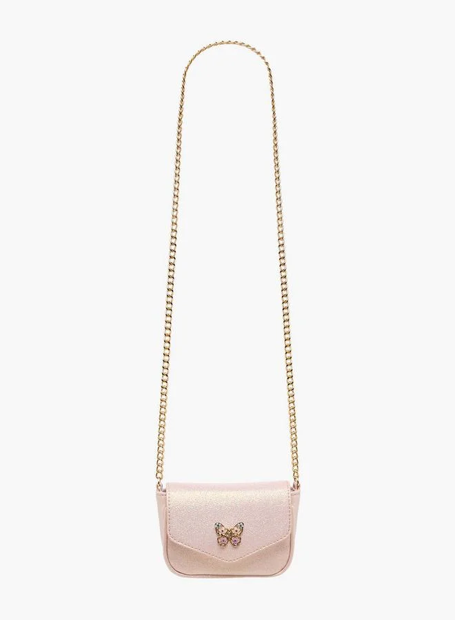 سيليست Butterfly Embellished Crossbody Bag with Chain Strap Ramadan Collection