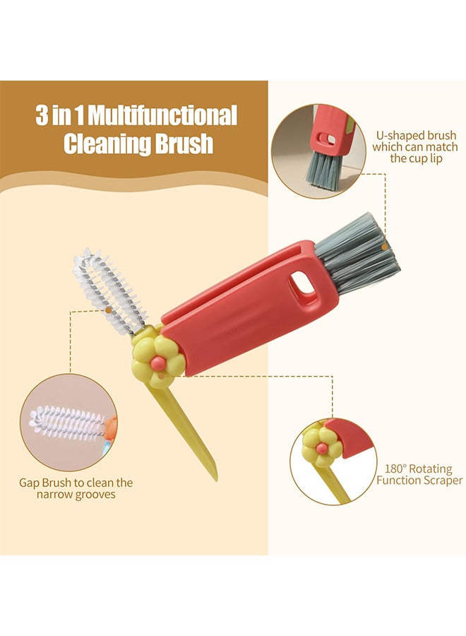 3 في 1 فرشاة تنظيف متعددة الوظائف ، 3 قطع كوب غطاء شق تنظيف فرشاة المحمولة زجاجة المياه فرشاة تنظيف الشقوق متعددة الأغراض فرشاة تنظيف الفجوة ، فرشاة تنظيف قابلة للتدوير غطاء غطاء الكأس - Image 3
