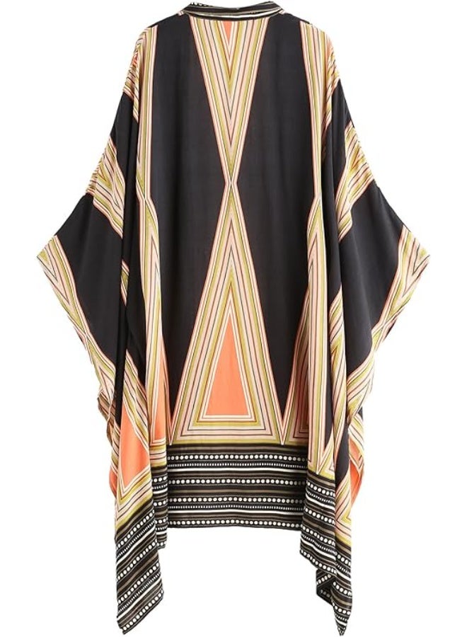 SweatyRocks SweatyRocks Women Kimono Vintage Floral Beach Long Cover Up  - Image 2