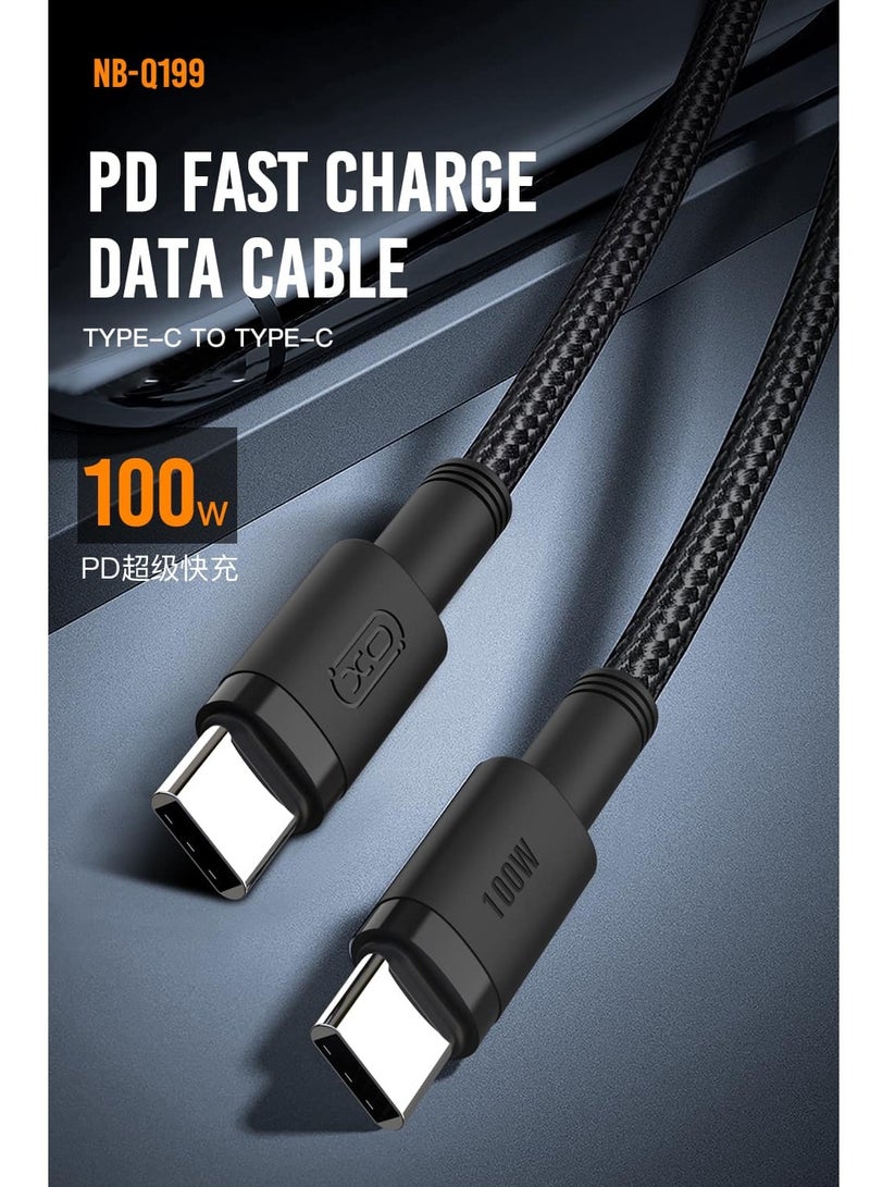 XO INET USB C Cable 100W 1M, USB C to USB C Charging Cable PD Fast Charge Type C for iPhone 15/15 Plus/15 Pro/15 Pro Max, MacBook Air/Pro, iPad Pro/Air, Mini, Samsung  - Black - Image 5