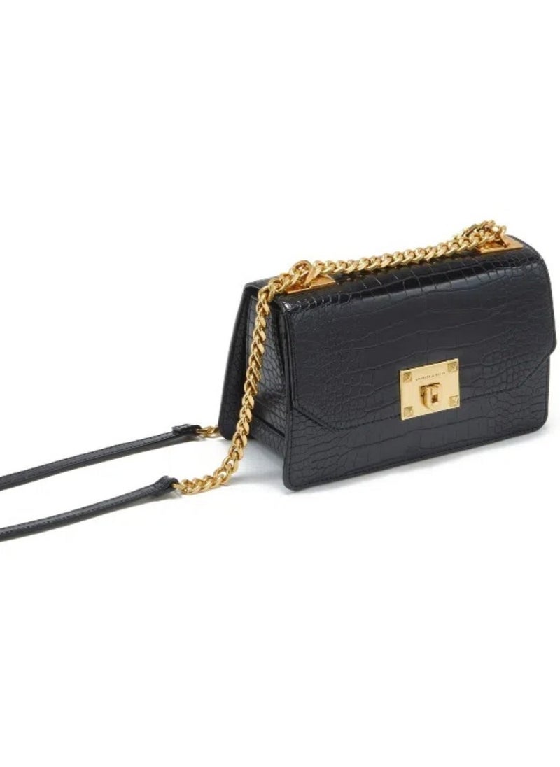Charles & Keith Charles & Keith Flap Crocodile Print Tote Crossbody Shoulder Bag  - Image 3