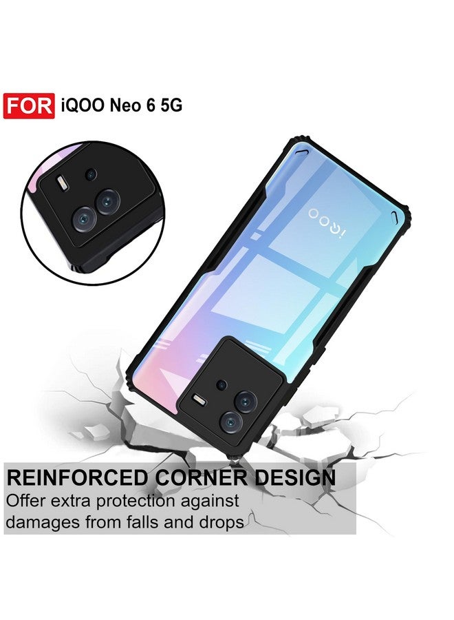 ZAPCASE غطاء خلفي ZAP CASE لجهاز iQOO Neo 6 5G | متوافق مع غطاء خلفي لجهاز iQOO Neo 6 5G | غطاء خلفي بزاوية 360 درجة | غطاء شفاف لجهاز iQOO Neo 6 5G مع حماية الكاميرا | (TPU + PC | أسود غير لامع) - Image 4