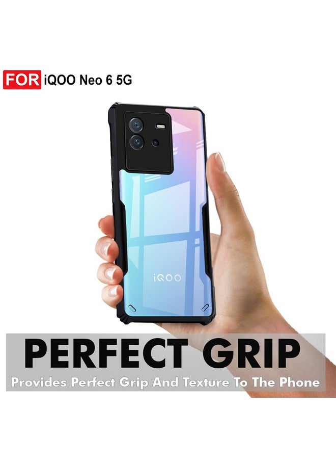 ZAPCASE غطاء خلفي ZAP CASE لجهاز iQOO Neo 6 5G | متوافق مع غطاء خلفي لجهاز iQOO Neo 6 5G | غطاء خلفي بزاوية 360 درجة | غطاء شفاف لجهاز iQOO Neo 6 5G مع حماية الكاميرا | (TPU + PC | أسود غير لامع) - Image 3