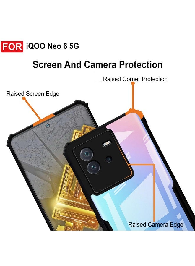 ZAPCASE غطاء خلفي ZAP CASE لجهاز iQOO Neo 6 5G | متوافق مع غطاء خلفي لجهاز iQOO Neo 6 5G | غطاء خلفي بزاوية 360 درجة | غطاء شفاف لجهاز iQOO Neo 6 5G مع حماية الكاميرا | (TPU + PC | أسود غير لامع) - Image 5