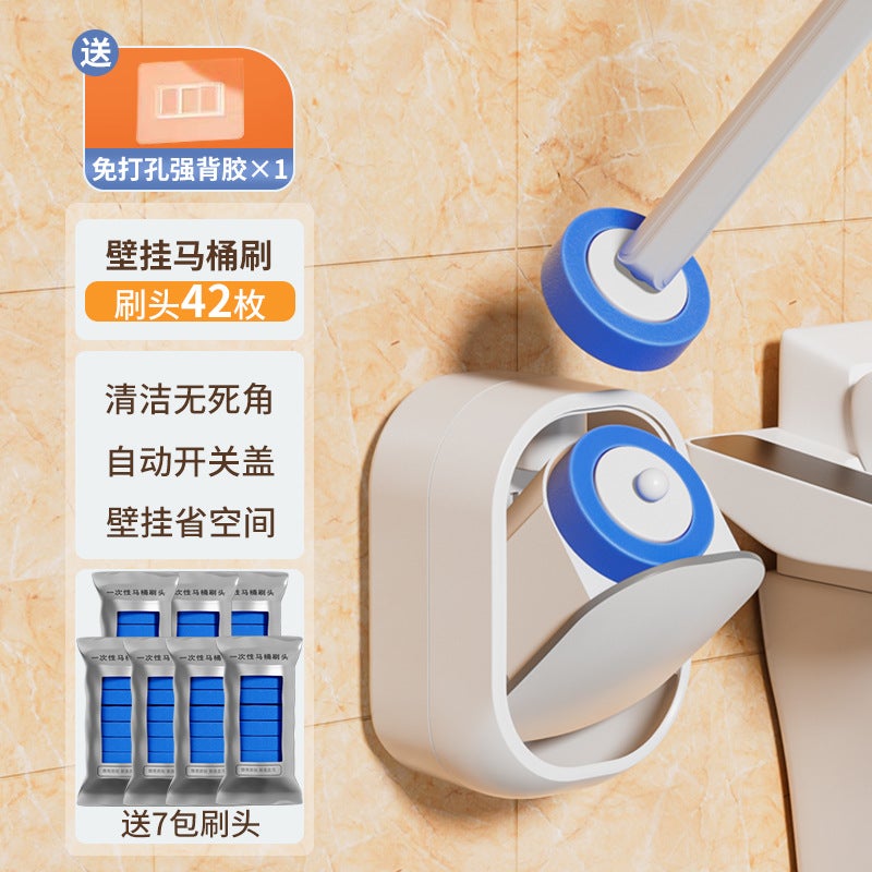 Platinum Disposable Toilet Brush Household No-Dead-Corner Toilet Brush Replacement Head Set Wall-Mounted Bathroom Cleaning  Brush - Image 1