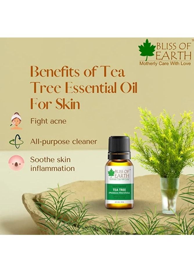 BLISS OF EARTH Bliss Of Earth Pure Australian Tea Tree Green & Lavender Essential Oils Combo 10ml For Mosquito & Bug Repelling Pack Of 2  - Image 5