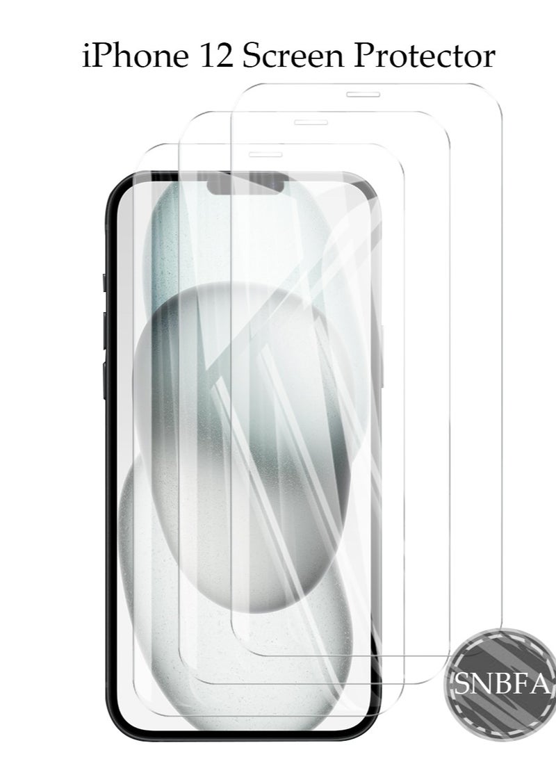 SNBFA 3 PCS iPhone 12/12 Pro Screen Protector, 9H Tempered Glass Screen Protector iPhone 12/12 Pro , Case Friendly, Easy Installation,Anti-Scratch Film - Image 1