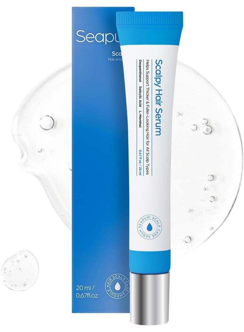 Seapuri سيروم نمو الشعر لزيادة كثافة الشعر وتقليل التساقط | علاج تدليك فروة الرأس | حمض الساليسيليك، المنثول، ديكس بانثينول | غير دهني، خفيف الوزن | تقشير قشرة الرأس - Image 1