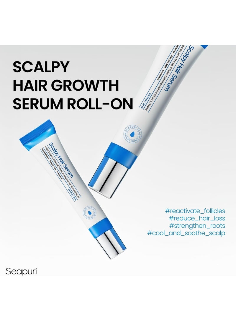 Seapuri سيروم نمو الشعر لزيادة كثافة الشعر وتقليل التساقط | علاج تدليك فروة الرأس | حمض الساليسيليك، المنثول، ديكس بانثينول | غير دهني، خفيف الوزن | تقشير قشرة الرأس - Image 3