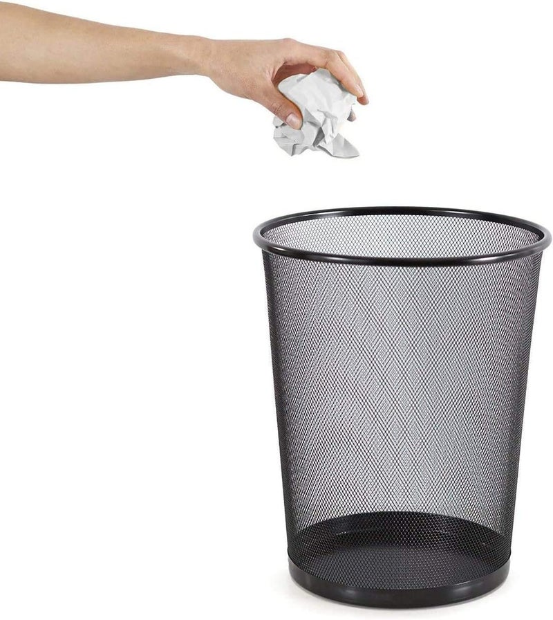 شواي سلة المهملات سلة المهملات المعدنية الدائرية المصنوعة من الأسلاك الشبكية خفيفة الوزن وأنيقة، سلة المهملات المثالية للمنزل والمكتب (لون عشوائي) - Image 5
