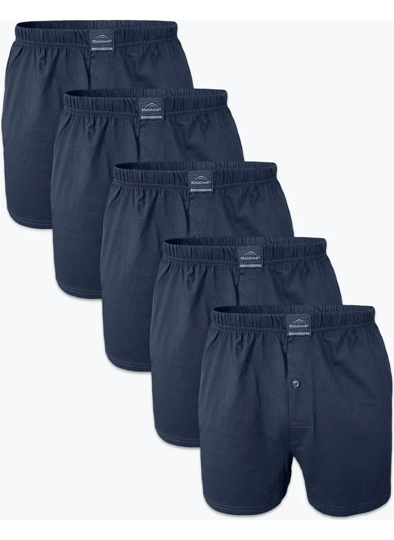 مالابادي Men's Smoke 5 Piece Wide Pattern Large Size 100% Cotton Boxer MB2400