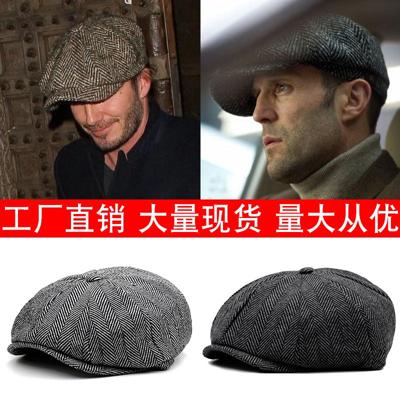 Warm Woolen Octagonal Cap Plus Size Newsboy Cap Beret Big Head Circumference Cap Outdoor Men'S And Women'S Painter'S Cap - Image 4