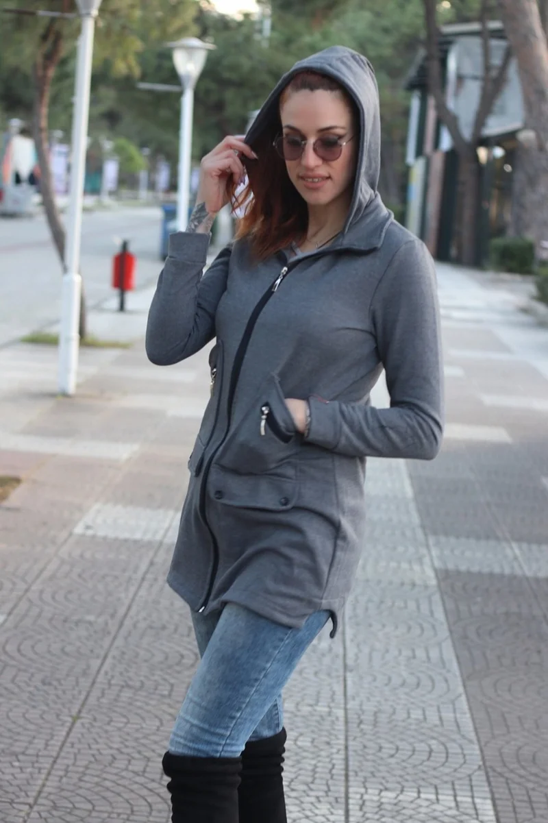 Barbora Casual Casual Cut Women's Jacket TR129FÜME