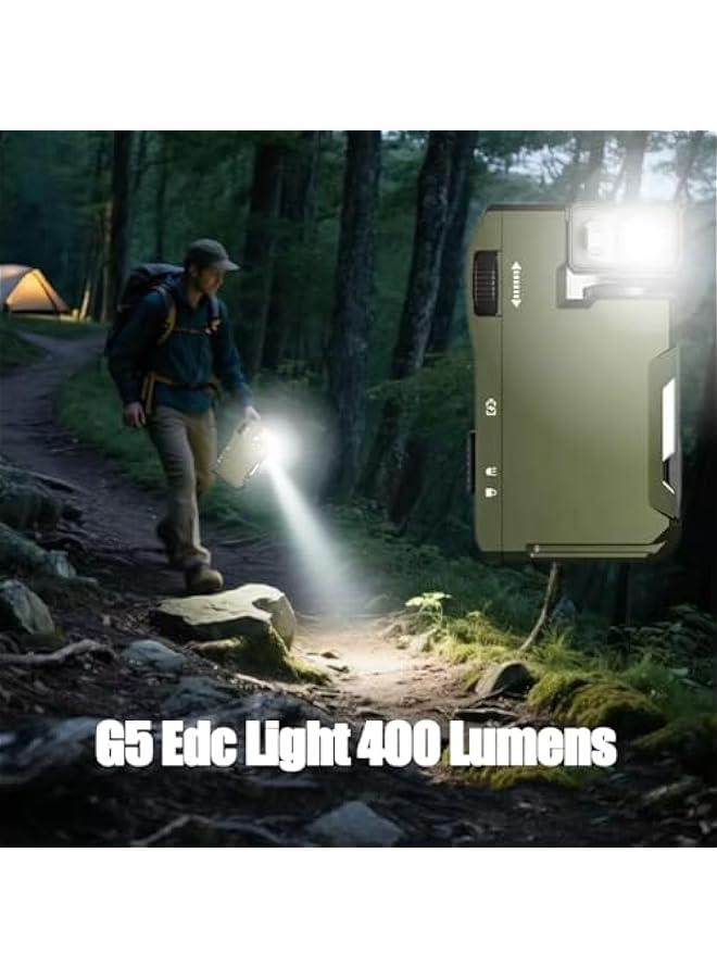 G5 EDC Light 400 Lumens, G5 Premium Pocket-Sized Mini RGB Flashlight, 180° Rotation, Ip68 Waterproof Multi-Mode Magnetic Small Keychain Flashlight for Camping, Emergency (Green)  - Image 2