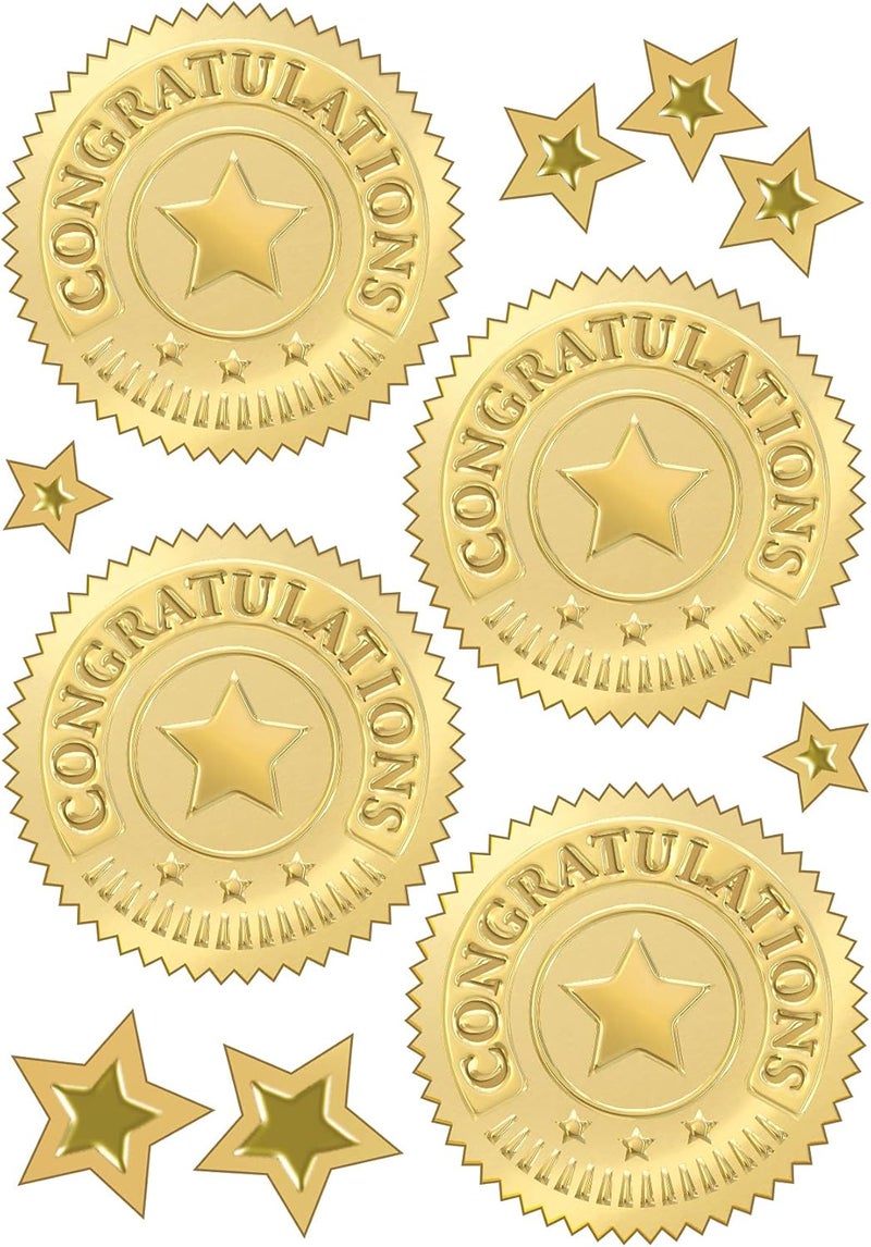 TREND enterprises, Inc. Gold Congratulations Award Seals Stickers - 32 Count - Image 2