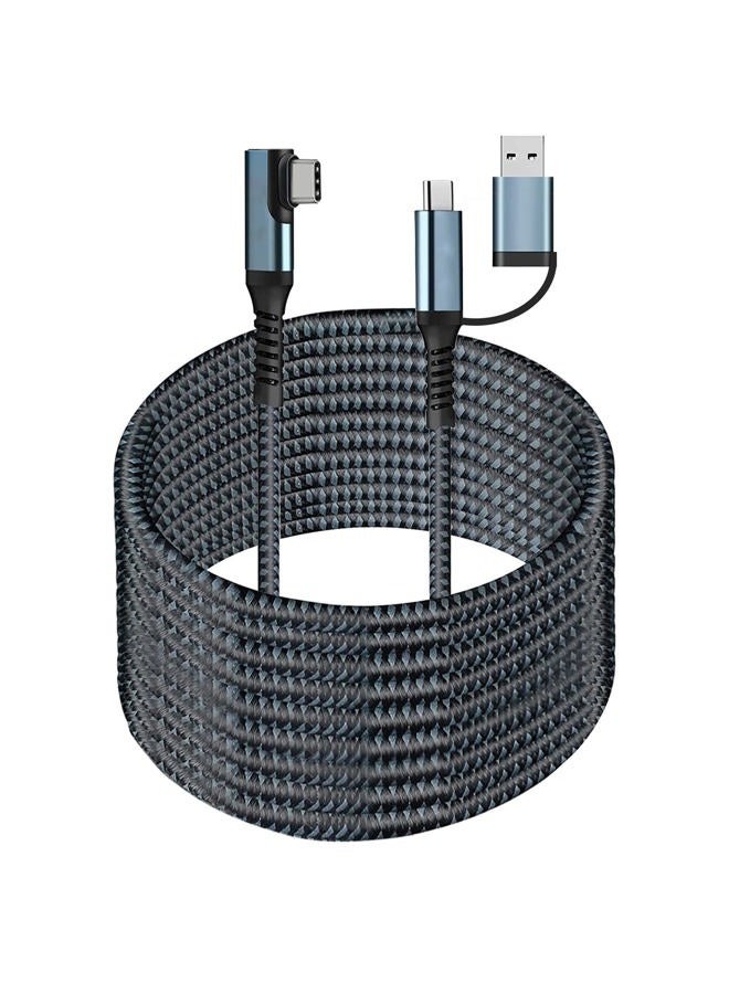 SUMPK VR Link Cable 20FT Compatible for Oculus Quest 2, USB 3.2 Type C to C 5Gbps High Speed Data Transfer & Fast Charging Cord Compatible for Virtual Reality Headset and PC Gaming - Image 1
