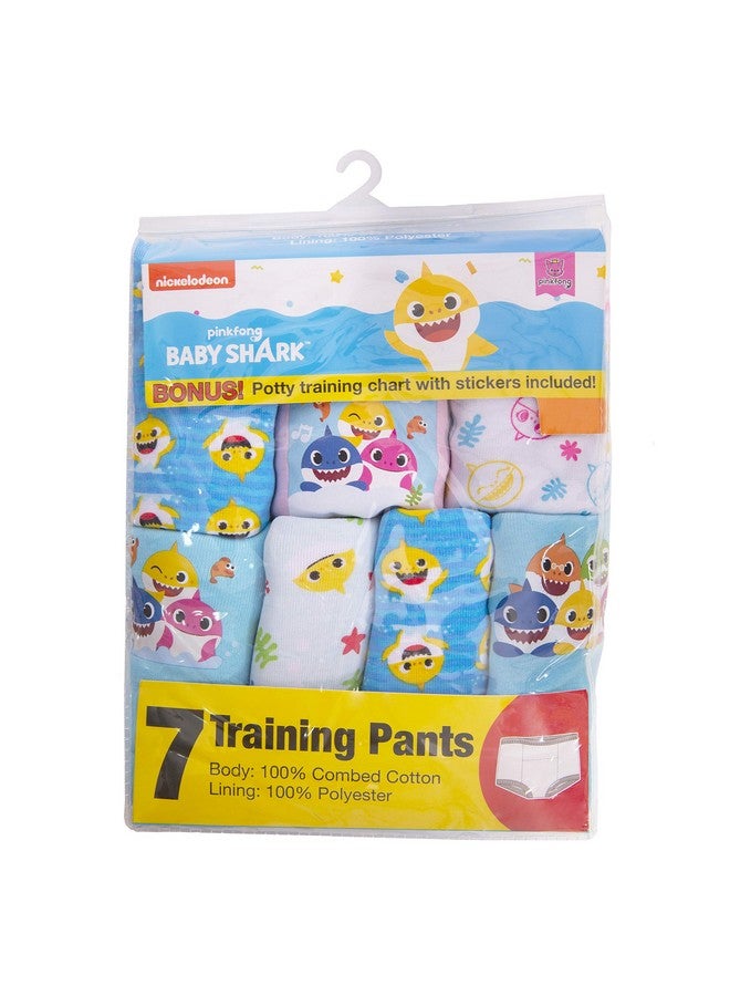 BABY SHARK Baby Shark Cotton Potty Training Pant Multipacks with Success Tracking Chart and Stickers, Sizes 18M, 2T, 3T, 4T - Image 2