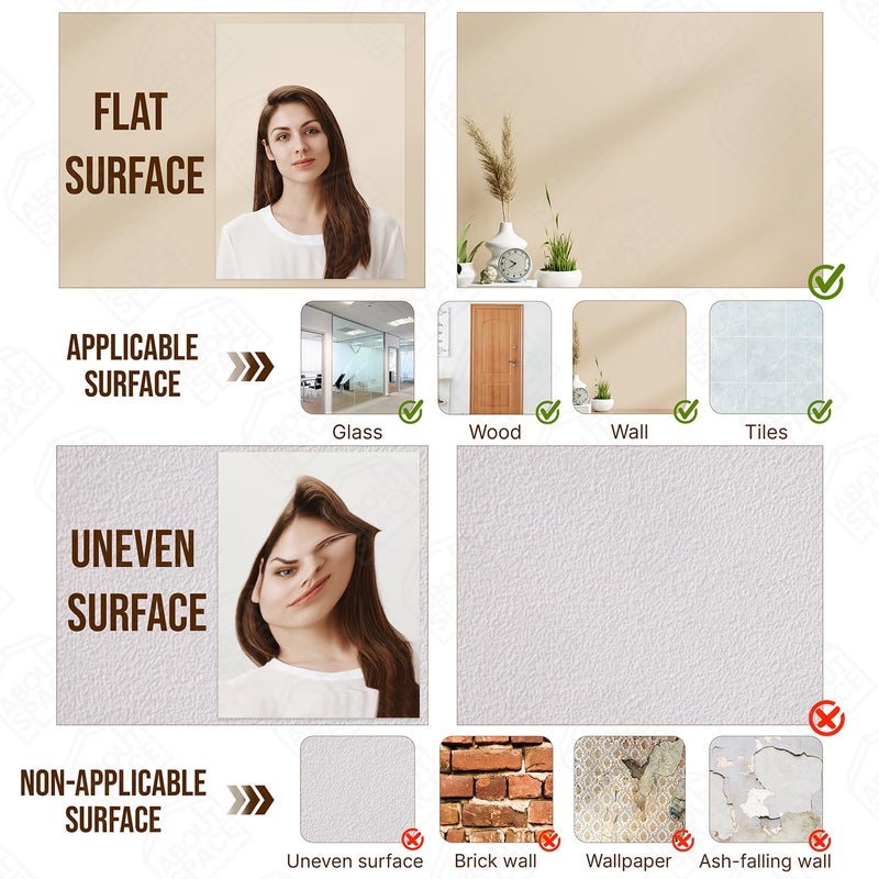 ABOUT SPACE مرآة حائط كاملة الطول من ABOUT SPACE 4 قطع زجاجية 18 × 12 بوصة مرآة أكريليك حائطية بشريط مزدوج بدون إطار مرنة لمدخل الحمام غرفة النوم صالة الألعاب الرياضية مرآة خزانة الحمام 45 × 30 سم - Image 4