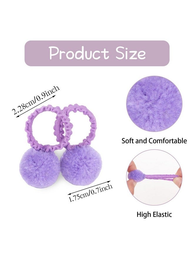 ACO-UINT Pom Pom Hair Ties, 40 Pack Fluffy Soft Toddlers Hair Ties No Damage Stretchy Elastic Ponytail Holder for Baby Girls and Kids Cute Candy Colored Hair Accessories for All Hairstyles - Image 3