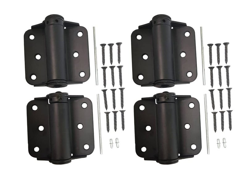 QCAA Heavy Duty Adjustable Spring Hinge, Thicker, 3", Black,Made in Taiwan, 4 Pack - Image 1