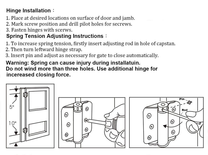 QCAA Heavy Duty Adjustable Spring Hinge, Thicker, 3", Black,Made in Taiwan, 4 Pack - Image 5