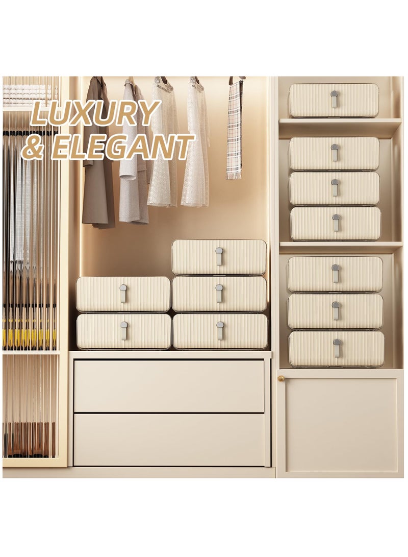 Arabest Socks Underwear Drawer Organzier Dividers, 16 Cell Underwear and Bras Organzier for Closet, Underwear Storage, Stackable Closet Organzier and Storage, Underwear Storage Box for Belts, Ties - Image 4