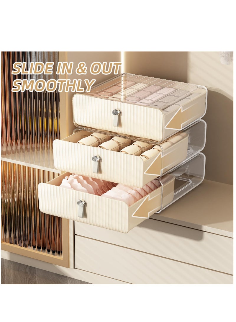 Arabest Socks Underwear Drawer Organzier Dividers, 16 Cell Underwear and Bras Organzier for Closet, Underwear Storage, Stackable Closet Organzier and Storage, Underwear Storage Box for Belts, Ties - Image 5