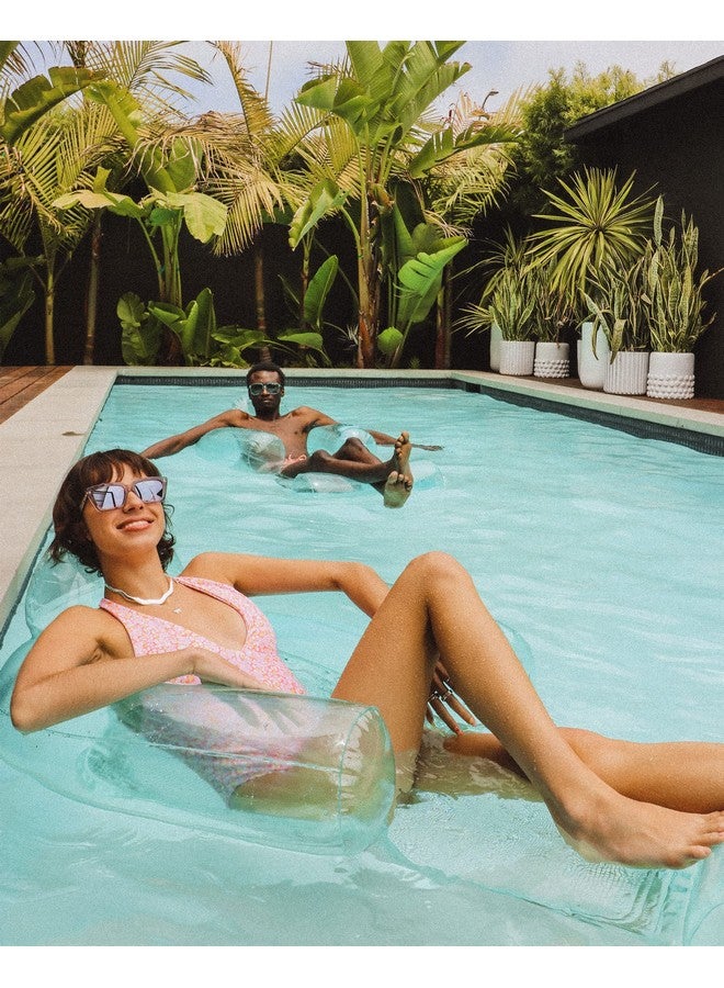 FUNBOY Giant Inflatable Clear Blue Mesh Chair Pool Float Water Hammock Pool Floats For Adults Perfect For A Summer Pool Party - Image 3