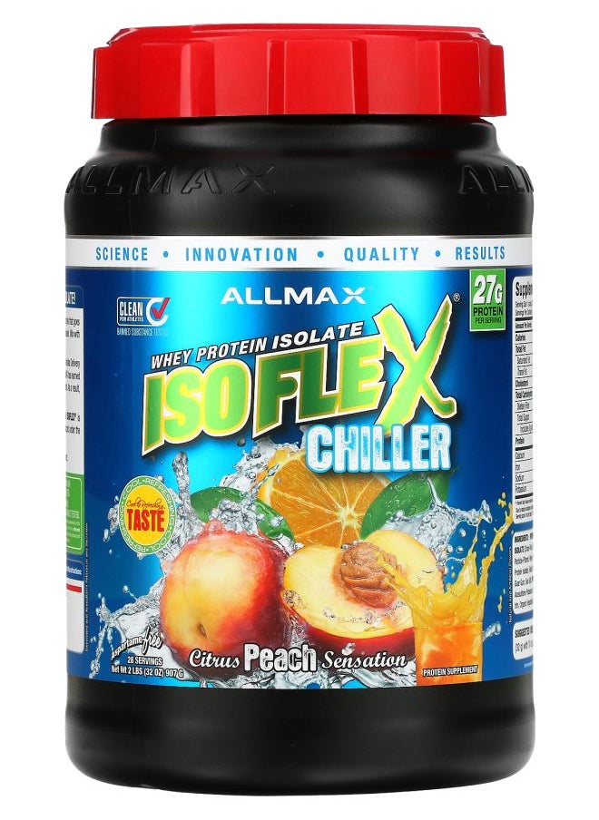 Allmax ISOFLEX® Chiller Whey Protein Isolate Citrus Peach Sensation 2 lbs (907 g) 