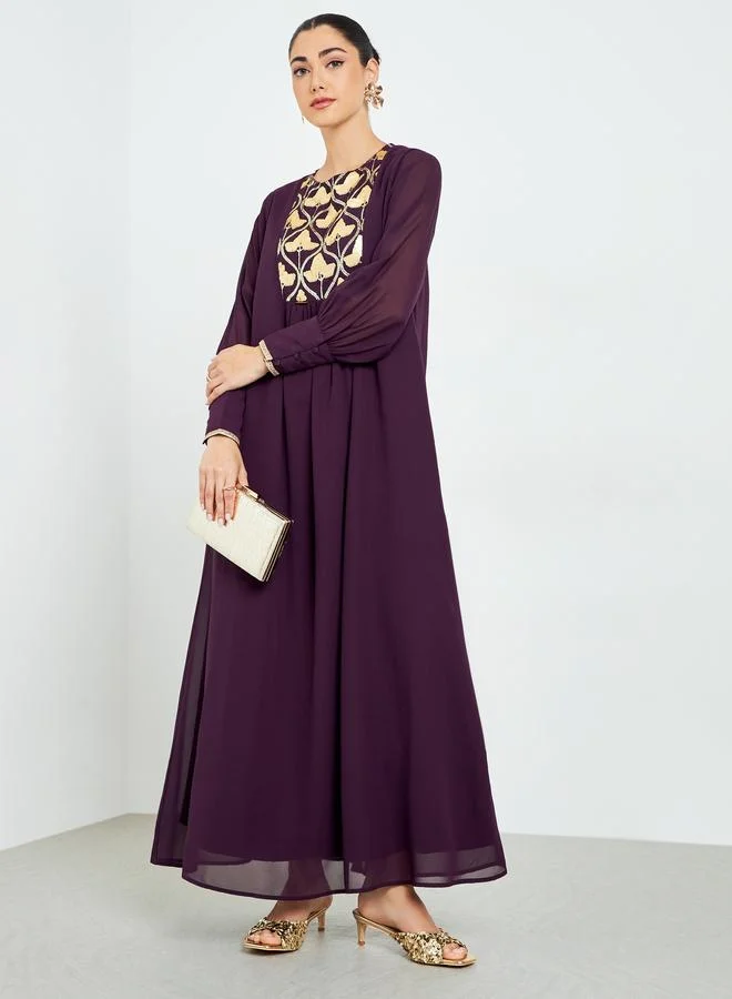 أميرة جلابية شيفون مزينة بالترتر