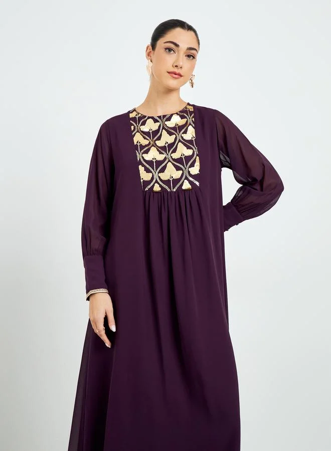 أميرة جلابية شيفون مزينة بالترتر