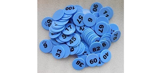Plastic Number Tokens – Pack of 1 to 100 Multicolor Coins for Board Games, Hotel Counters, Poker Chips, Educational Activities, and Counting Games | Durable & Reusable Numbered Counters