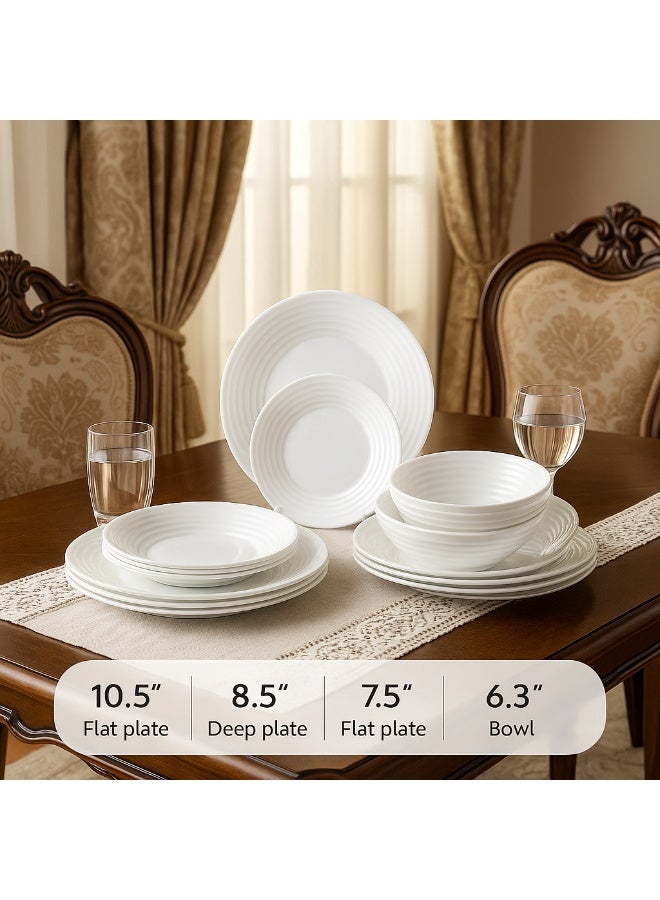 Dania Arcopal White Dinner Set, 24 Pieces, Serves 6 People - Image 1