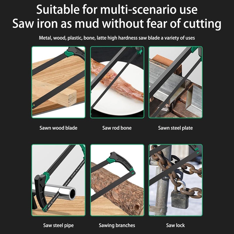 Versatile Hacksaw Frame Cutting Tool Heavy Duty Cutter Comfortable Grip for Projects Multi-Function - Image 3