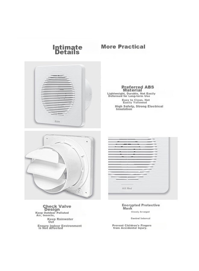 Airmate Apc10-03 Exhaust Fan, Bathroom Kitchen Ventilation Fan, Window Or Wall-mounted Exhaust Fan, Powerful Extractor Fan, 4-inch - Image 5