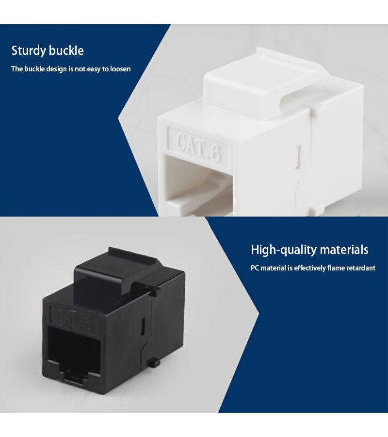 5 حزمة من مقترن RJ45 كيستون Cat6 أنثى إلى أنثى في خط الكمبيوتر مثبط للهب أبيض مناسب لكابلات Cat6 و Cat5E - Image 4