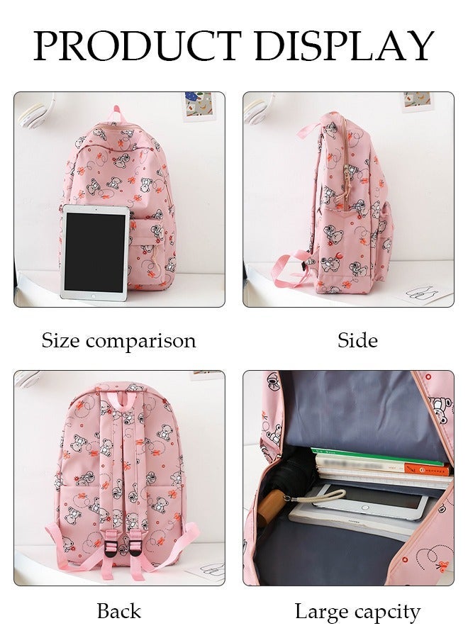 DUNISO 3PCS Kids School Backpack Set Canvas Laptop School Bag Sets for Kids with Lunch Bag,Pencil Box,Large-capacity Bookbag for Girls Boys Back to School Supplies - Image 3
