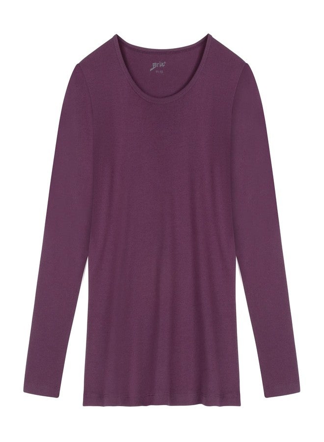 Brix Girls' Long Sleeve Tees - 100% Cotton Tagless 4 -Pack Crew Neck Super Soft Cotton T Shirts., Purple, Black, Red, Fuschia Pink, 3-4 Years - Image 4