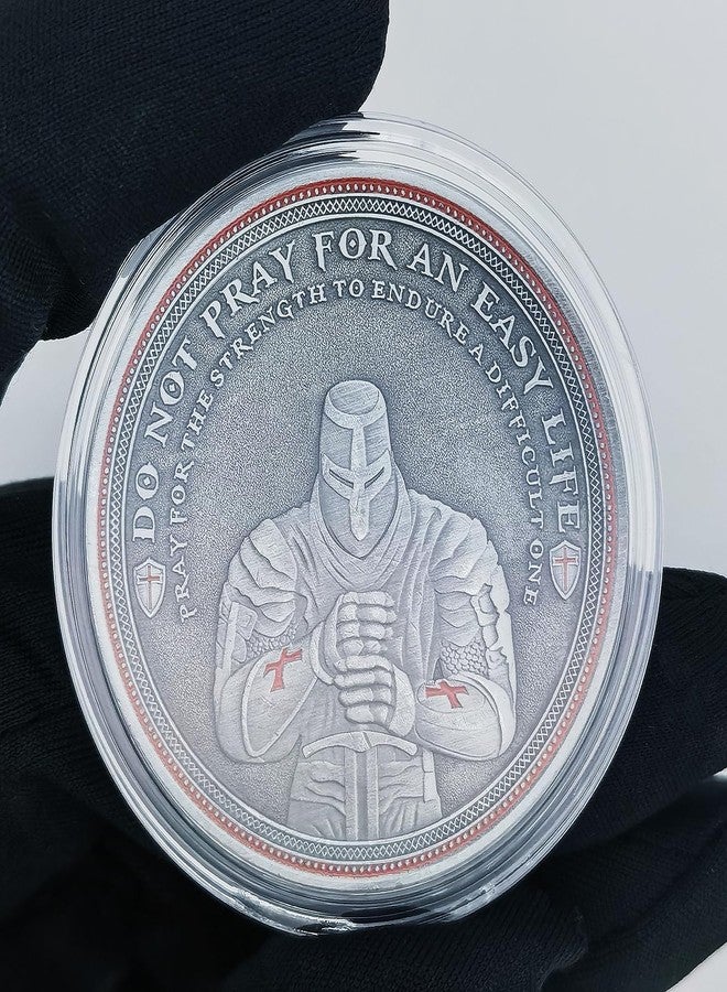 Woerda Christian Warrior Challenge Coin - The Knight Templar Coin Red Cross Religious Collection Coin - Image 2
