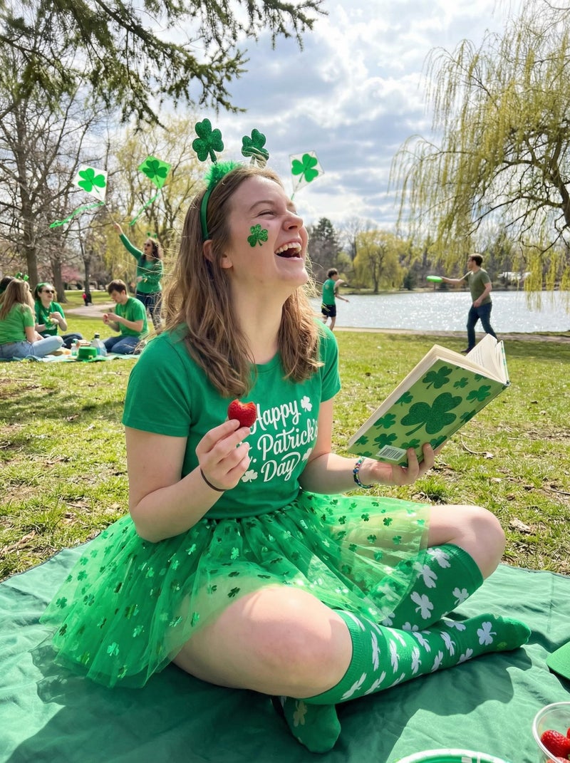 Sicypoty Women Green Shamrock Short Skirt St Patrick's Day Ballerina Tutu Costume - Image 2