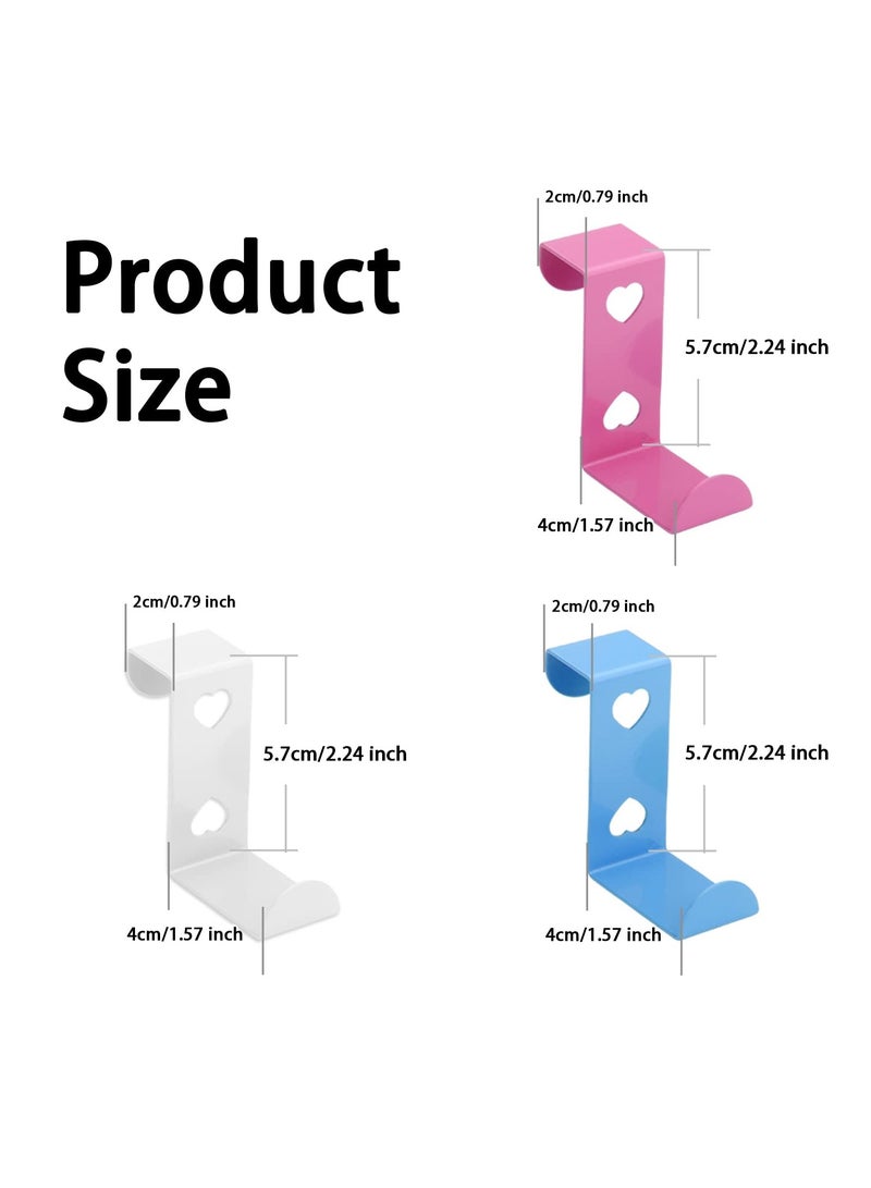 SYOSI SYOSI 6 Pcs Over Door Hooks, Stainless Steel Heavy Duty Door Hooks Z-Shaped Over Door Hooks for Hanging Coat/Towel/Bag/Robe for Bedroom/Bathroom/Kitchen/Office (Pink, Blue, White)  - Image 2