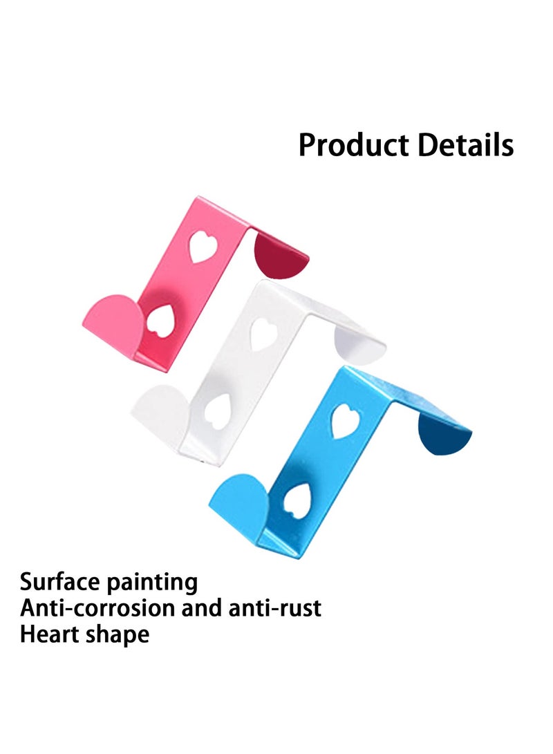 SYOSI SYOSI 6 Pcs Over Door Hooks, Stainless Steel Heavy Duty Door Hooks Z-Shaped Over Door Hooks for Hanging Coat/Towel/Bag/Robe for Bedroom/Bathroom/Kitchen/Office (Pink, Blue, White)  - Image 5
