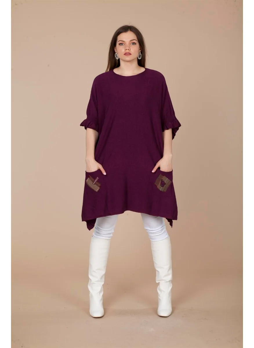 Garmi Women's Pocket Detail Poncho Plum