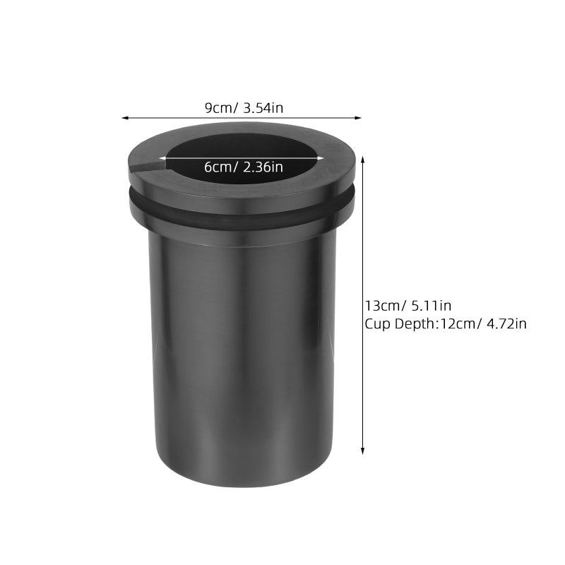 بوتقة جرافيت لصهر الذهب والفضة بسعة 4 كجم 13x9x9 سم قالب فرن صهر - Image 5