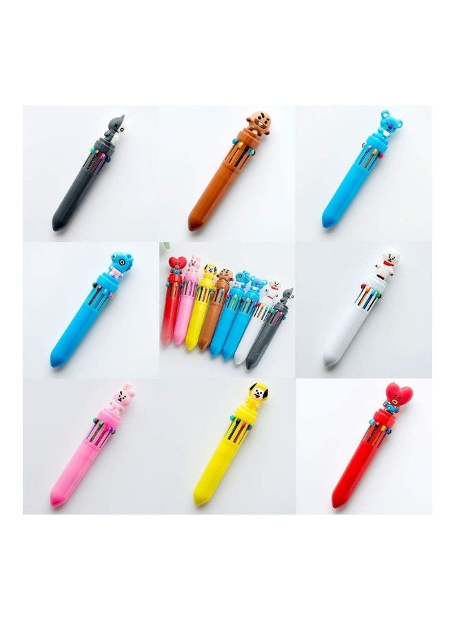 NIBEMINENT 8-Piece Retractable Ballpoint Pen Multicolour - Image 5