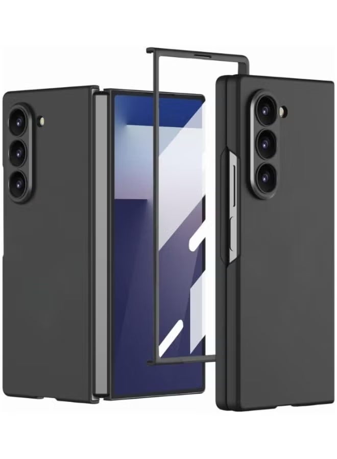 JAJEEK Z Fold 6 Full Body Case with Built-in Screen Protector – Hard PC Slim Fit Matte Skin Feel Protective Phone Cover for Samsung Galaxy Z Fold 6 5G, Shockproof, Scratch-Resistant, Anti-Fingerprint, Lightweight, Durable, Stylish Black Design - Image 1