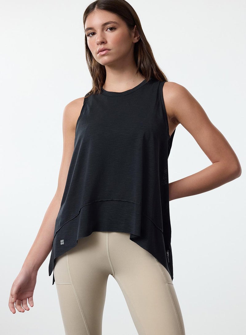 trendyol Reflector Print Black Micro Yoga Sports Top - Image 2