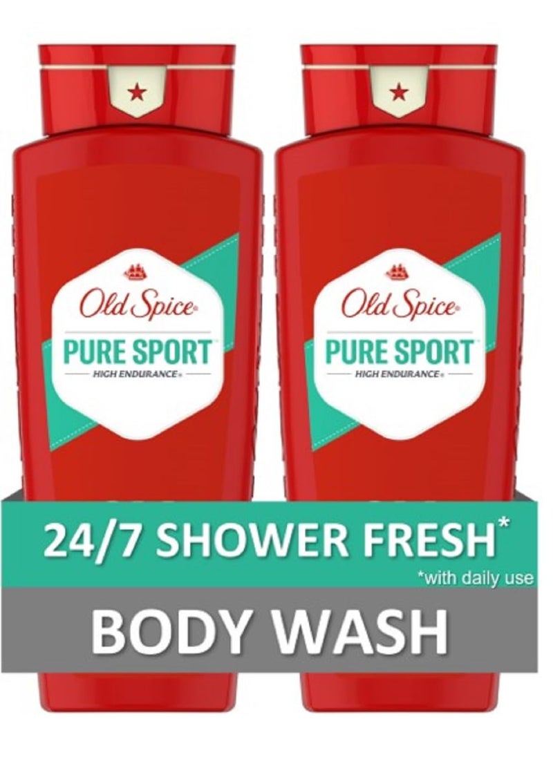 Old Spice - Old Spice High Endurance Body Wash for Men, Pure Sport Scent, 24 fl oz (Pack of 2) - Image 1